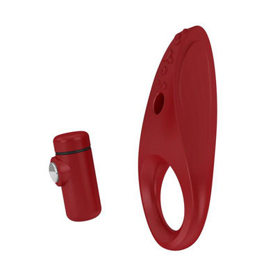 Ovo B3 Эрекционное кольцо, красное - С виброэлементом и клиторальным стимулятором - купить в секс шопе