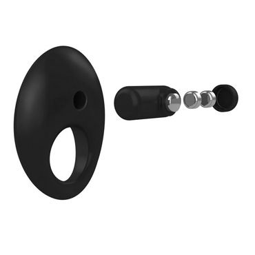Ovo B5 Эрекционное кольцо, черное - С виброэлементом и клиторальным стимулятором - купить в секс шопе