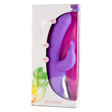 Vibe Therapy Tri Rabbit, фиолетовый - Вибратор с клиторальным отростком - купить в секс шопе