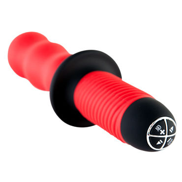 ToyFa Black&Red Рельефный анальный вибратор 15 см, красный - фото, отзывы