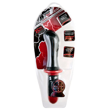 ToyFa Black&Red Анальный вибратор 15 см, черный - С двумя моторчиками - купить в секс шопе