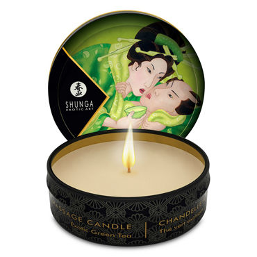 Shunga Massage Candle Exotic Green Tea, 30 мл, Массажная свеча, зеленый чай