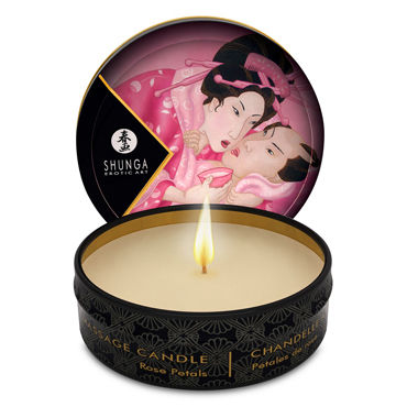 Shunga Massage Candle Rose Petals, 30мл, Массажная свеча, роза