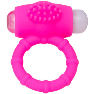 ToyFa A-toys Powerful Cock Ring, розовое, Виброкольцо с мягкими шипиками