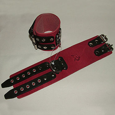Podium наручники, черно-красные, С двумя пряжками