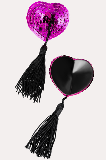 Erolanta Пэстисы в форме сердец, розово-черные - фото, отзывы