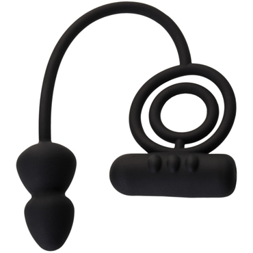 Erotist Ruffle S-Size, черная, Анальная пробка с эрекционными кольцами и вибрацией