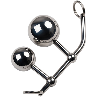 ToyFa Metal Стринги из металла с двумя стимуляторами, серебристые, С кольцами для крепления к телу