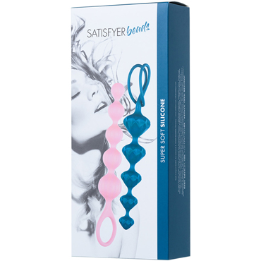 Satisfyer Love Beads, розовый/голубой - подробные фото в секс шопе Condom-Shop