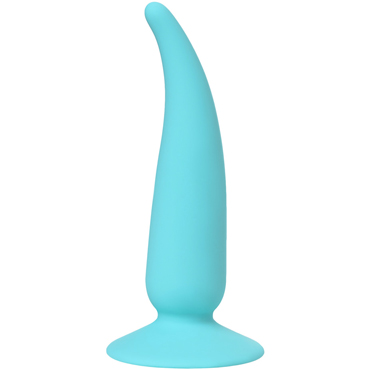 Toyfa ToDo Сappy, голубая - Анальная втулка с загнутым концом - купить в секс шопе