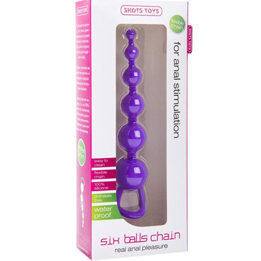 Shots Toys Six Balls Chain, фиолетовый - фото, отзывы