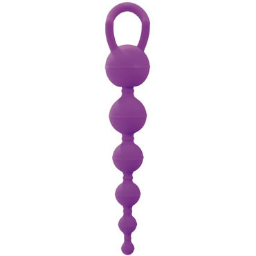 Shots Toys Six Balls Chain, фиолетовый, Силиконовая анальная цепочка