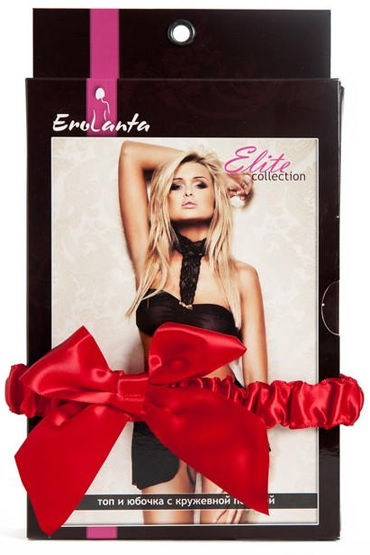 Erolanta комплект, черный - Топ-бандо и юбочка на завязках - купить в секс шопе