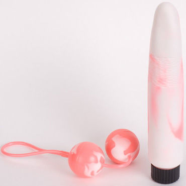 Toy Joy набор, розовый, Вибратор и вагинальные шарики