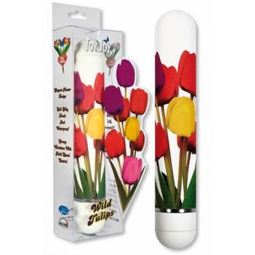 Toy Joy вибратор белый, С цветами, тюльпаны