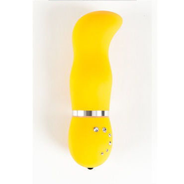 Sexus вибратор 14 см, желтый, С украшением, водонепроницаемый