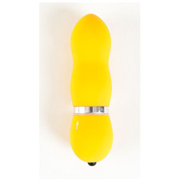 Sexus вибратор 10 см, желтый, Воднепроницаемый, гладкий