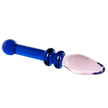 Sexus фаллоимитатор, синий, Стеклянный, с ручкой-шаром