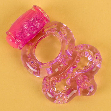 Toyfa виброкольцо, фиолетовое, С вибропулькой, с дополнительным кольцом для мошонки