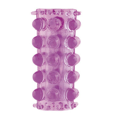 Toyfa насадка, 5 см, фиолетовая, Сквозная, с круглыми бугорками и маленькими шипиками
