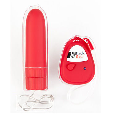 Toyfa вибратор, 10,9 см, красный, С пультом ДУ, обтекаемой формы