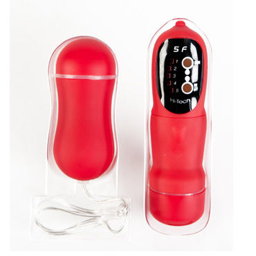 Toyfa вибратор, 7 см, красный, С пультом ДУ, сужающийся в центре