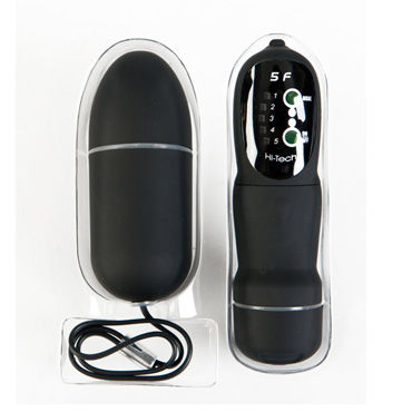 Toyfa вибратор, 7,6 см, черный, С пультом ДУ, яйцевидной формы