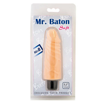 Toyfa Mr. Baton Soft №8, вибратор, 13 см, телесный - фото, отзывы