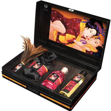 Shunga набор Нежность и страсть, 4 предмета, с ароматом земляники и шампанского