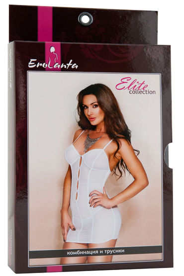 Erolanta Комплект, черный - Комбинация с продольными полосами и стринги - купить в секс шопе