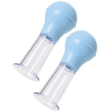 ToyFa Nipple Pump Set Size M, голубой, Набор для стимуляции сосков размер М