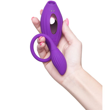 JOS Ginny, фиолетовый - Вакуумный стимулятор клитора с виброяйцом - купить в секс шопе