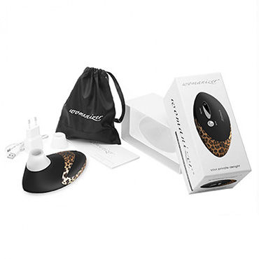 Womanizer Pro, черный/леопардовый - Вакуумный стимулятор клитора, улучшенная версия - купить в секс шопе