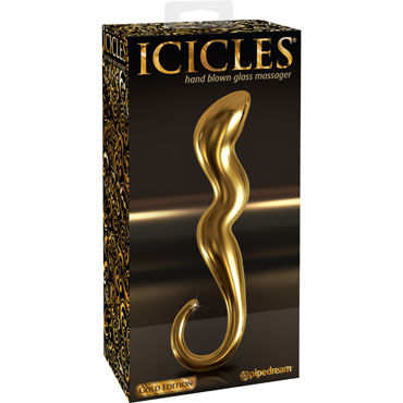 Pipedream Icicles Gold Edition G01, Стеклянный фаллоимитатор
