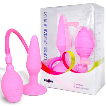 Gopaldas Large Inflatable Plug, розовая, Анальная пробка с расширением
