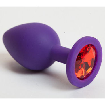 4sexdreaM Пробка силиконовая, фиолетовая, С красным кристаллом