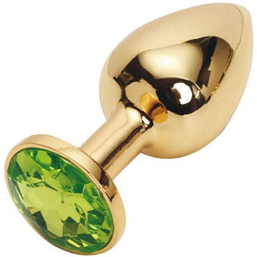 4sexdreaM Пробка металлическая, золотая, С зеленым кристаллом