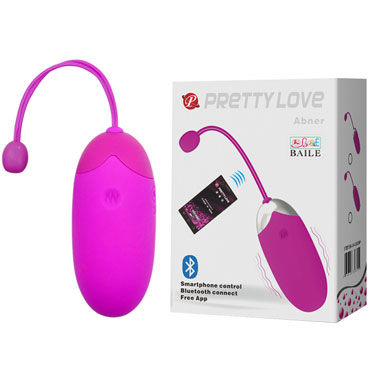 Baile Pretty Love Abner, розовое, Виброяичко с управлением через Bluetooth