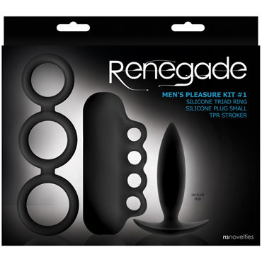 NS Novelties Renegade Men's Pleasure Kit #1, черный, Набор из 3х предметов для мужчин
