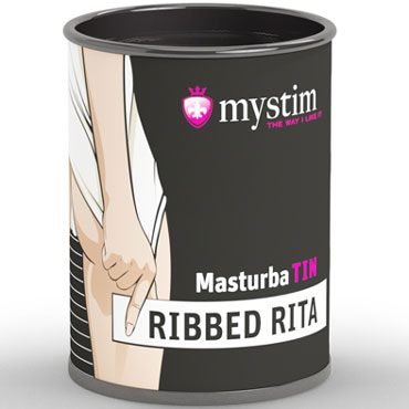 Mystim MasturbaTIN Ribbed Rita, белый, Компактный мастурбатор с гладкими ребрышками