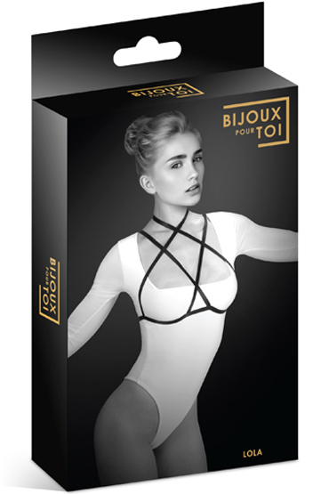 Bijoux Pour Toi Lola, черная, Упряжь на грудь из эластичных ремешков