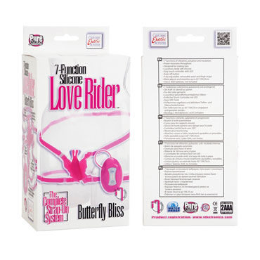 California Exotic Love Rider Butterfly Bliss, розовая - Силиконовая вибробабочка - купить в секс шопе