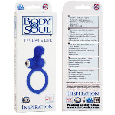 California Exotic Body & Soul Inspiration, синее - Эрекционное кольцо с виброэлементом - купить в секс шопе
