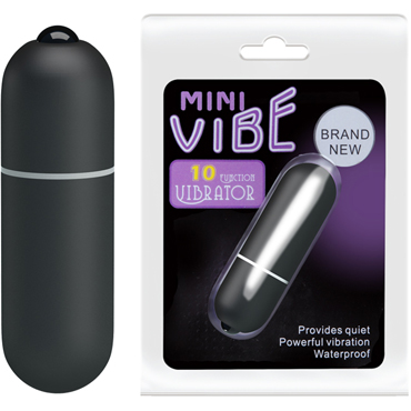 Baile Mini Vibe, черная, Вибропуля с 10 функциями вибрации