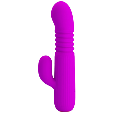 Baile Pretty Love Leopold, фиолетовый - Вибромассажер с поступательным движением и стимулятором клитора - купить в секс шопе