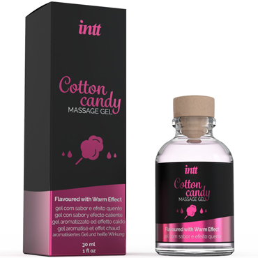 Intt Massage Gel Cotton Candy, 30 мл, Массажный гель с ароматом сладкой ваты и согревающим эффектом