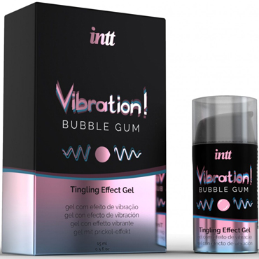 Intt Vibration! Bubble Gum, 15 мл, Жидкий вибратор с ароматом жвачки