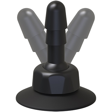 Doc Johnson Vac-U-Lock Deluxe 360° Swivel Suction Cup Plug, черный - Фиксирующийся плаг для крепления фаллоимитаторов и/или насадок для страпонов - купить в секс шопе