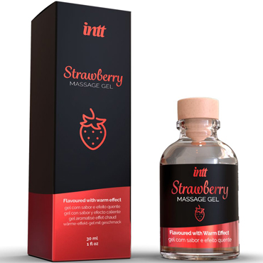 Intt Massage Gel Strawberry, 30 мл, Массажный гель с ароматом клубники и согревающим эффектом
