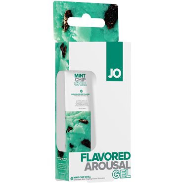 JO Flavored Arousal Gels Mint Chip Chill, 10 мл, Стимулятор клитора с покалывающим эффектом и вкусом мятного шоколада
